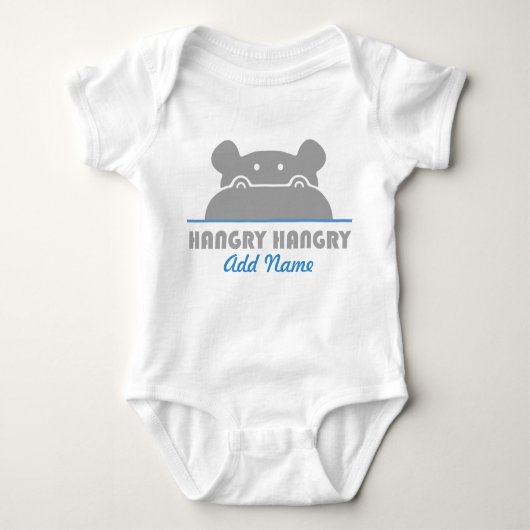 Funny Hboze Hippo Hungry Cartoon Hippopotamus Romper (Voorkant)