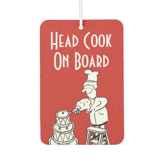 Funny Head Cook Cartoon Luchtverfrisser (Voorkant)