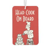 Funny Head Cook Cartoon Luchtverfrisser (Achterkant)