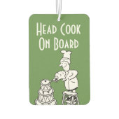 Funny Head Cook Cartoon Luchtverfrisser (Achterkant)