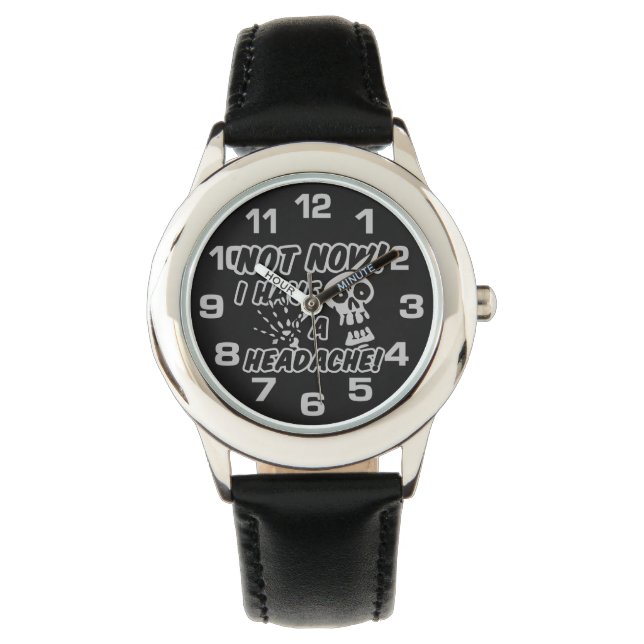 Funny Headache Skull-horloges Horloge (Voorkant)