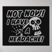 Funny Headache Skull poster (Voorkant)