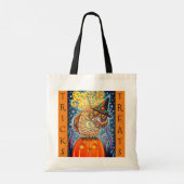 FUNNY HEADLESS HORSEMAN HOOT OWL, TRICK OR TREAT TOTE BAG (Achterkant)