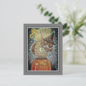 FUNNY HEADLESS HORSEMAN OWL, SLEEPY HOLLOW BIRD FEESTDAGENKAART (Staand voorkant)