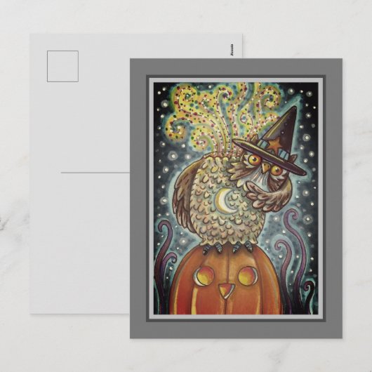 FUNNY HEADLESS HORSEMAN OWL, SLEEPY HOLLOW BIRD FEESTDAGENKAART (Voorkant / Achterkant)