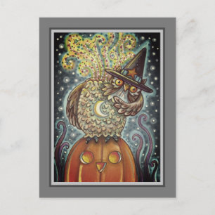 FUNNY HEADLESS HORSEMAN OWL, SLEEPY HOLLOW BIRD FEESTDAGENKAART
