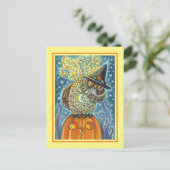 FUNNY HEADLESS HORSEMAN OWL, SLEEPY HOLLOW BIRD FEESTDAGENKAART (Staand voorkant)