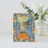 FUNNY HEADLESS HORSEMAN OWL, SLEEPY HOLLOW BIRD FEESTDAGENKAART (Staand voorkant)