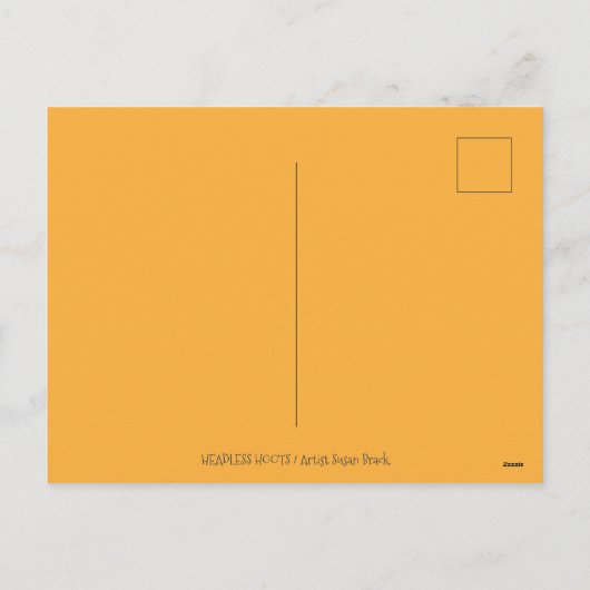 FUNNY HEADLESS HORSEMAN OWL, SLEEPY HOLLOW BIRD FEESTDAGENKAART (Achterkant)