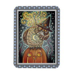 FUNNY HEADLESS HORSEMAN OWL, SLEEPY HOLLOW BIRD MAGNEET