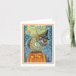 FUNNY HEADLESS HORSEMAN OWL, SLEEPY HOLLOW Note Kaart