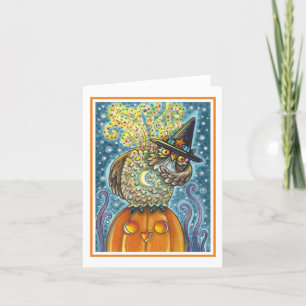 FUNNY HEADLESS HORSEMAN OWL, SLEEPY HOLLOW Note Kaart