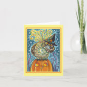 FUNNY HEADLESS HORSEMAN OWL, SLEEPY HOLLOW Note Kaart (Voorkant)