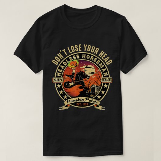 Funny Headless Horseman Urban Legend Halloween Pum T-shirt (Design voorkant)