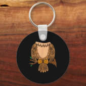 Funny Headless Owl Halloween Night Bird Costume Ea Sleutelhanger (Voorkant)