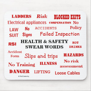 Funny Health and Safety Swear Words Joke Gift Muismat