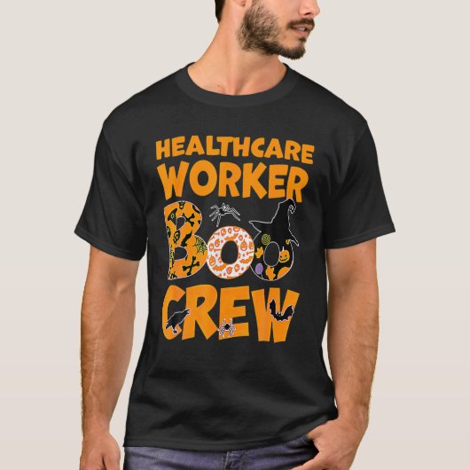 Funny Healthcare Worker Boo Crew Nurse Halloween C T-shirt (Voorkant)