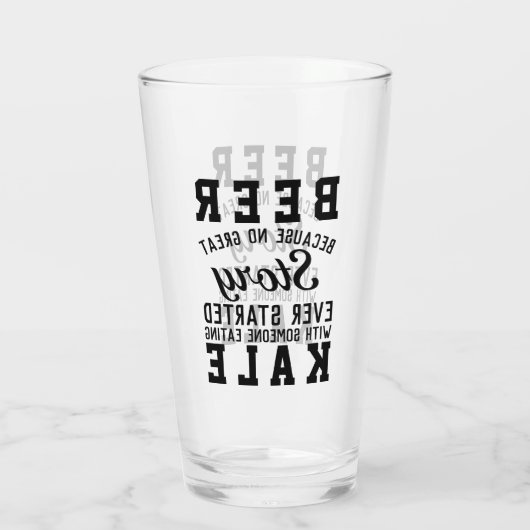 Funny Healthy Beer Versus Green Kale Humor Quote Glas (Achterkant)