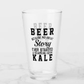 Funny Healthy Beer Versus Green Kale Humor Quote Glas (Voorkant)
