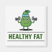 Funny Healthy Fat Exercising Avocado Magneet (Voorkant)