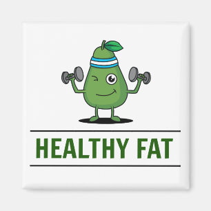 Funny Healthy Fat Exercising Avocado Magneet