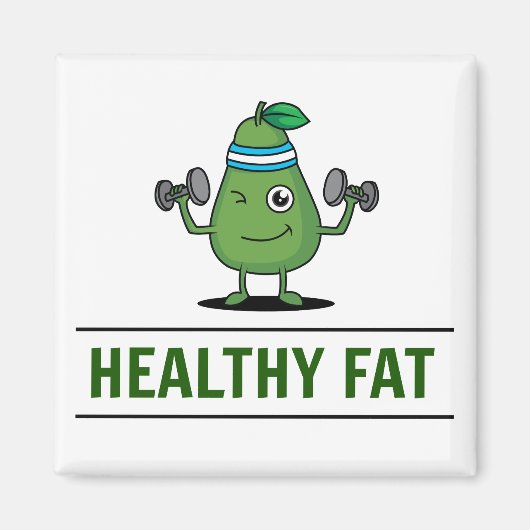 Funny Healthy Fat Exercising Avocado Magneet (Voorkant)