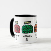 Funny Healthy Golfer Ball Cartoon Vitamin T-shirt Mok (Voorkant links)