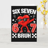 Funny Heart 67 Bruh Valentine Six Seven Meme Gen A Kaart (Gele Bloem)