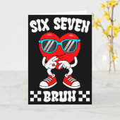 Funny Heart 67 Bruh Valentine Six Seven Meme Gen A Kaart (Gele Bloem)