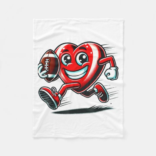 Funny Heart American Football Valentine Srts Women Fleece Deken (Voorkant)
