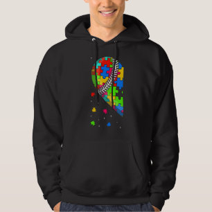 Funny Heart Baseball Autisme Awareness Support Lov Hoodie