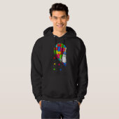 Funny Heart Boxing Autism Awareness Support Love S Hoodie (Voorkant volledig)