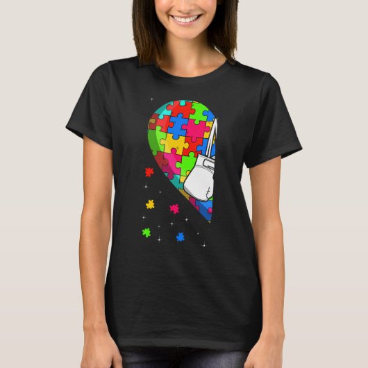 Funny Heart Boxing Autism Awareness Support Love S T-shirt (Voorkant)
