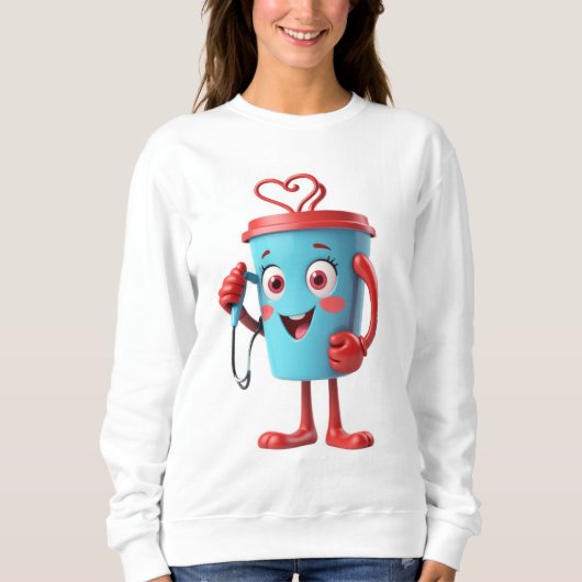 Funny Heart Coffee Sweatshirt (Voorkant)