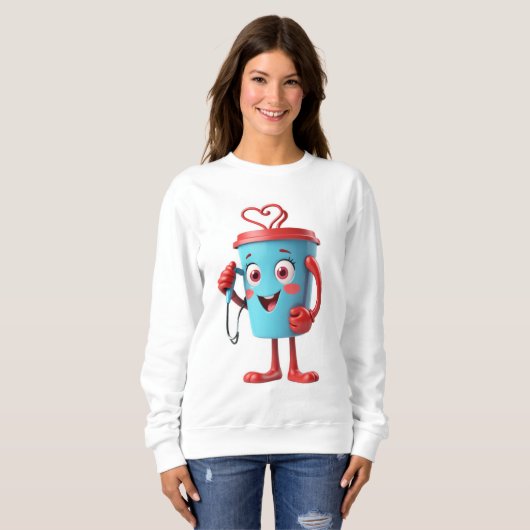 Funny Heart Coffee Sweatshirt (Voorkant volledig)