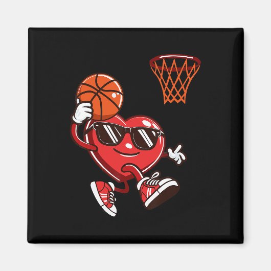 Funny Heart Dunking Bysketll Valentijnsdag Mannen Magneet (Voorkant)