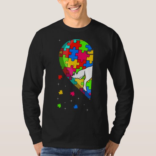 Funny Heart Equestrian Autism Awareness Support Lo T-shirt (Voorkant)