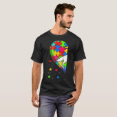 Funny Heart Equestrian Autism Awareness Support Lo T-shirt (Voorkant volledig)