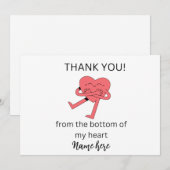 Funny Heart Hartelijk dank voor uw kaartje, Weddin Aankondiging (Voorkant / Achterkant)