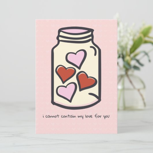 Funny Heart Jar Holiday Kaart (Staand voorkant)