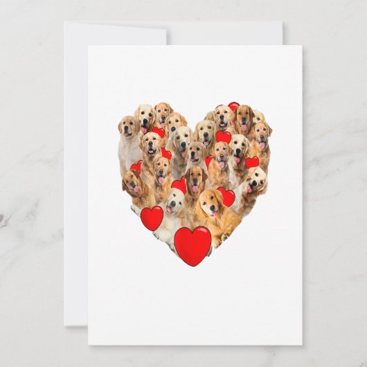 Funny Heart Love Golden Retriever Valentijnsdag Aankondiging (Voorkant)