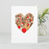 Funny Heart Love Golden Retriever Valentijnsdag Aankondiging (Staand voorkant)