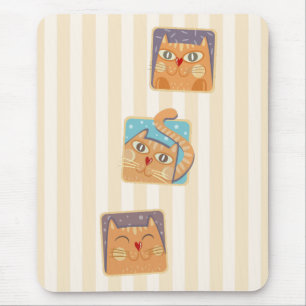 Funny Heart Nose Cats Mousepad Muismat