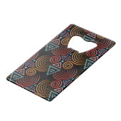Funny Heart Pattern III - Spirals & Triangles Creditkaart Flessenopener (Achterkant Gekanteld)
