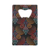 Funny Heart Pattern III - Spirals & Triangles Creditkaart Flessenopener (Achterkant)