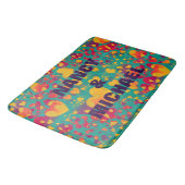 Funny Heart Pattern IX - groen rood geel Badmat (Gekanteld)
