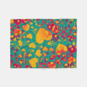 Funny Heart Pattern IX - groen rood geel Fleece Deken (Voorkant (Horizontaal))