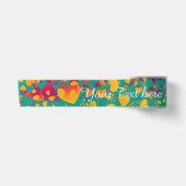 Funny Heart Pattern IX - groen rood geel Satijnen Lint (Voorkant)