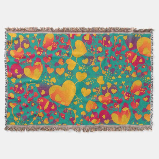 Funny Heart Pattern IX + jouw idee Deken (Voorkant)