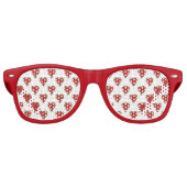 Funny Heart Pattern - rood goud + uw achtergrond Retro Zonnebril (Voorkant)